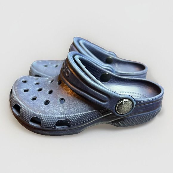 Toddler  Kids Unisex Classic Crocs Slip-On Mules Clogs Size 8/9 Blue Navy Shoes - Picture 3 of 6